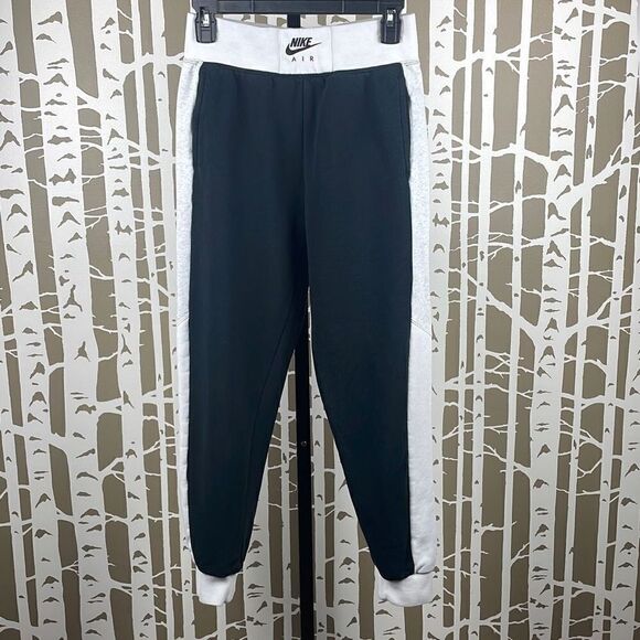 Nike Air High Rise Slim Fit Joggers sz S Black, White, Light Grey - Picture 2 of 12